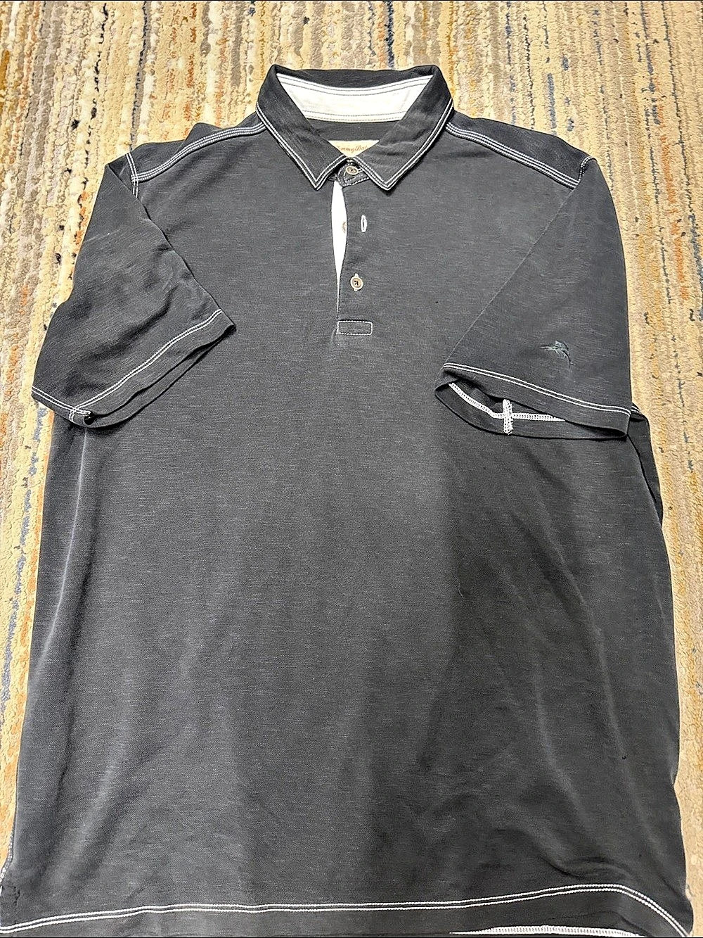 Tommy Bahama Men's Black Polo Size Large